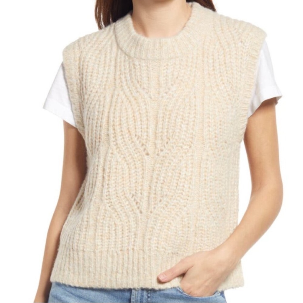Madewell Firgrove Ribbed Crewneck Sweater Vest Ribbed Pattern Fit sz medium